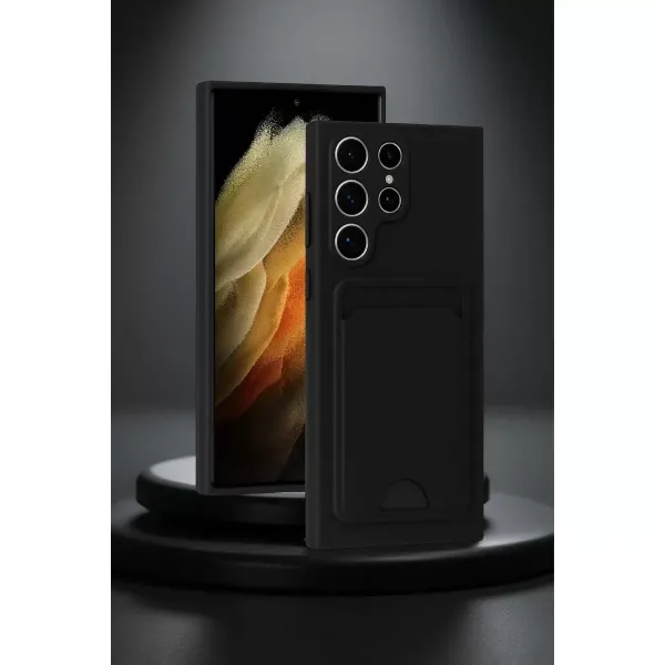 Samsung Galaxy S24 Ultra Kılıf Kelvin Kartvizitli Silikon - Siyah