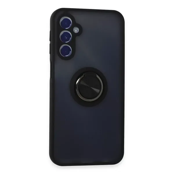 Samsung Galaxy M34 5g Kılıf Montreal Yüzüklü Silikon Kapak - Siyah