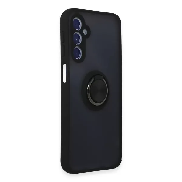 Samsung Galaxy M34 5g Kılıf Montreal Yüzüklü Silikon Kapak - Siyah