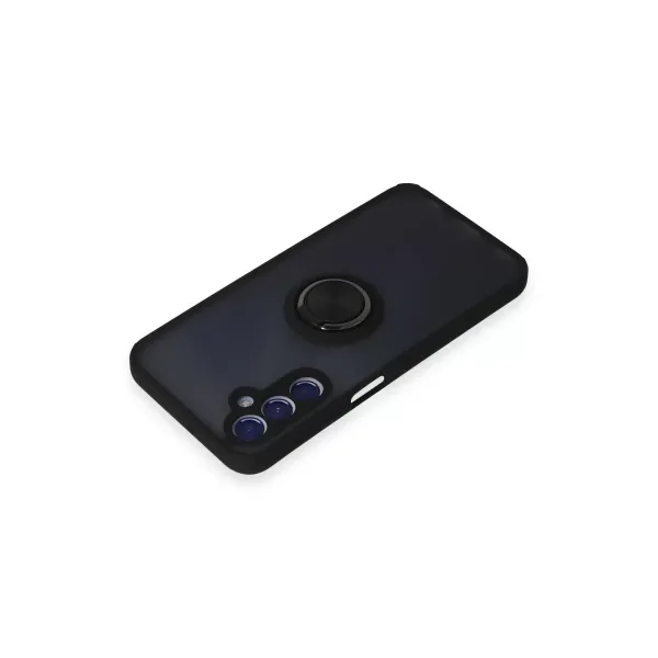 Samsung Galaxy M34 5g Kılıf Montreal Yüzüklü Silikon Kapak - Siyah