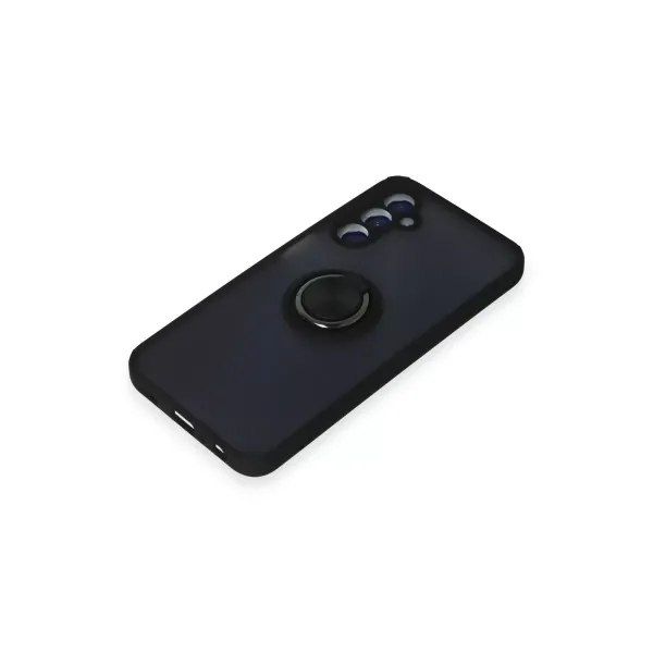 Samsung Galaxy M34 5g Kılıf Montreal Yüzüklü Silikon Kapak - Siyah
