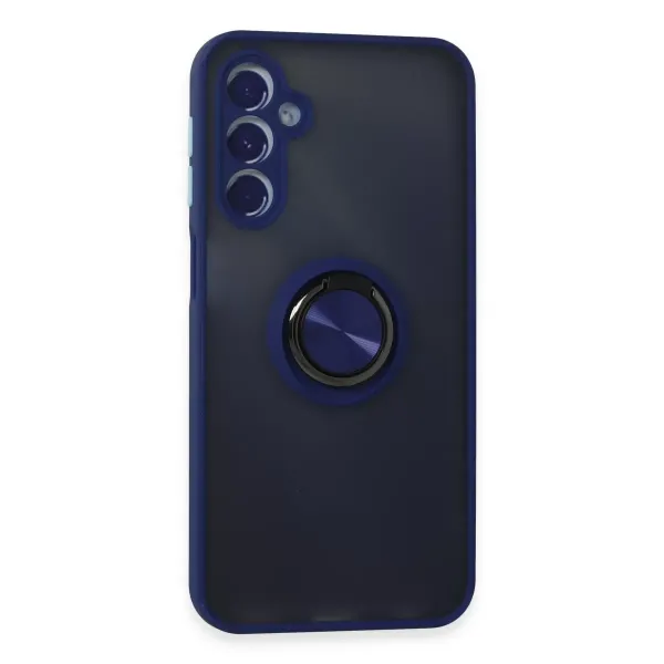 Samsung Galaxy M34 5g Kılıf Montreal Yüzüklü Silikon Kapak - Lacivert
