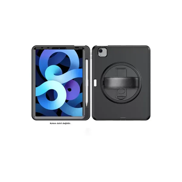 Apple İpad 2022 10.9 (10.nesil) Kılıf Hand Strap Tablet Kılıfı - Siyah