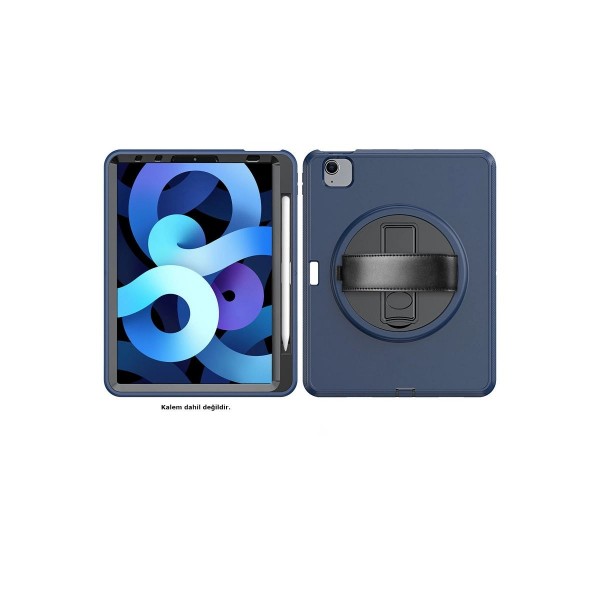 Apple İpad 2022 10.9 (10.nesil) Kılıf Hand Strap Tablet Kılıfı - Lacivert