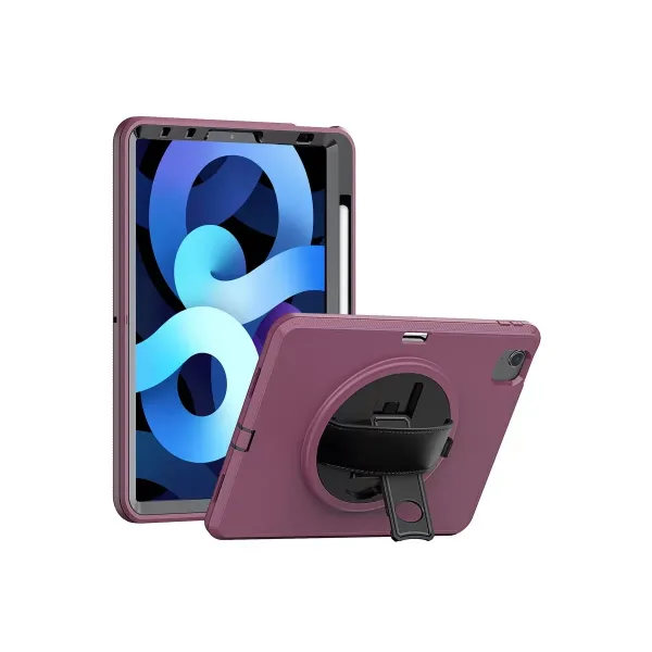 Apple İpad 2022 10.9 (10.nesil) Kılıf Hand Strap Tablet Kılıfı - Mürdüm