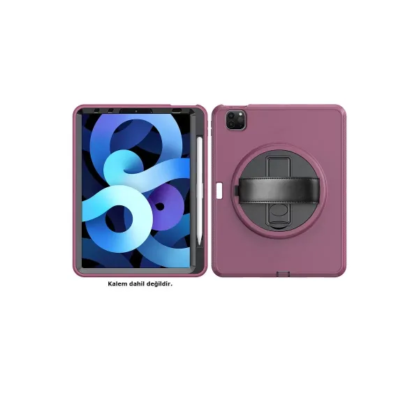 Apple İpad Pro 11 (2018) Kılıf Hand Strap Tablet Kılıfı - Mürdüm