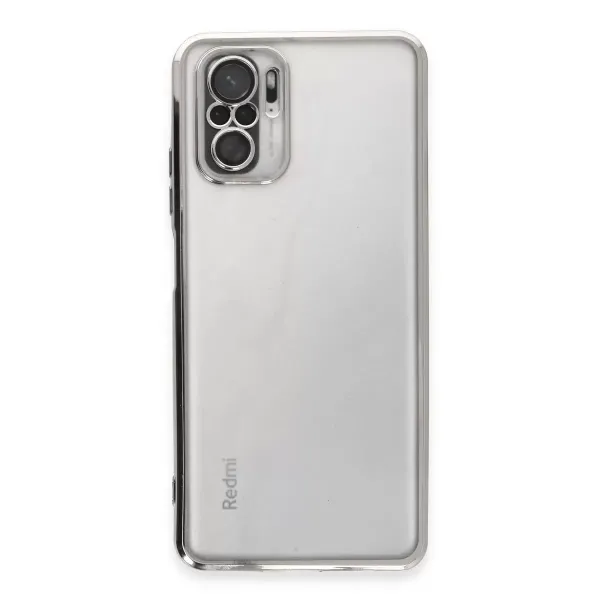 Xiaomi Redmi Note 10 Kılıf Razer Lensli Silikon - Gümüş