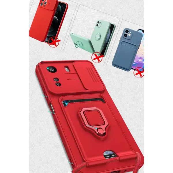 Xiaomi Redmi 13c Kılıf Zuma Kartvizitli Yüzüklü Silikon - Lila