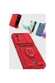 Xiaomi Redmi 13c Kılıf Zuma Kartvizitli Yüzüklü Silikon - Lila