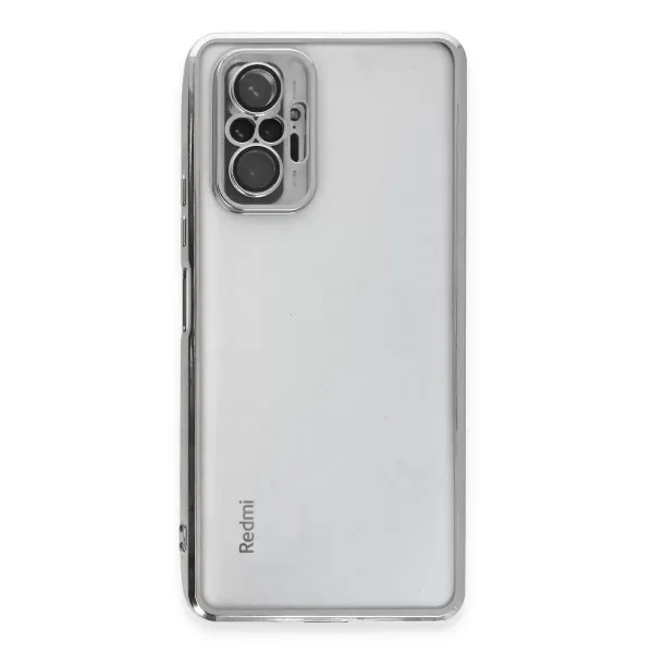 Xiaomi Redmi Note 10 Pro Kılıf Razer Lensli Silikon - Gümüş