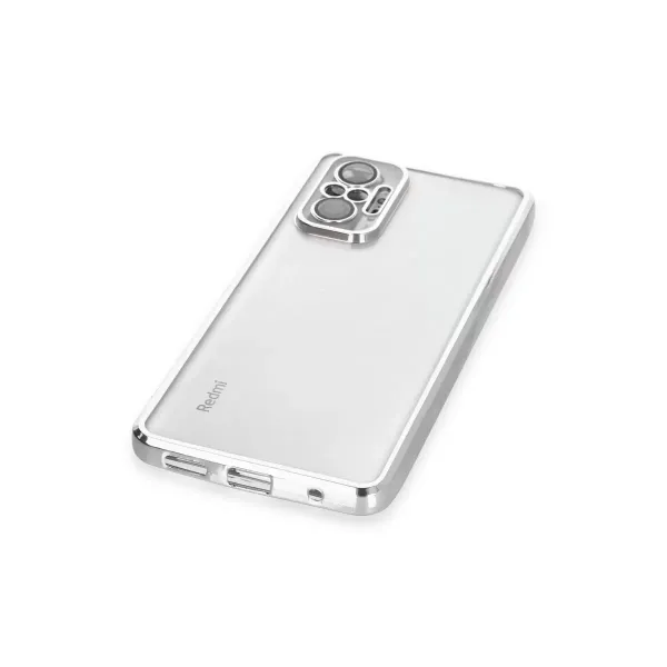 Xiaomi Redmi Note 10 Pro Kılıf Razer Lensli Silikon - Gümüş