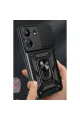 Xiaomi Redmi 13c Kılıf Pars Lens Yüzüklü Silikon - Yeşil
