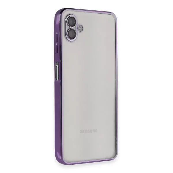 Samsung Galaxy A04 Kılıf Razer Lensli Silikon - Mor
