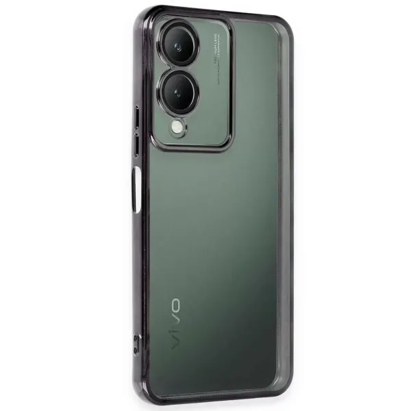 Vivo Y17s Kılıf Razer Lensli Silikon - Siyah