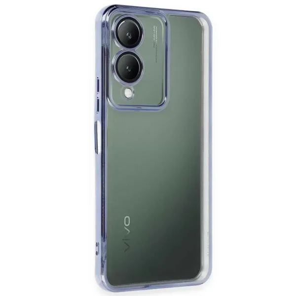 Vivo Y17s Kılıf Razer Lensli Silikon - Açık Mavi