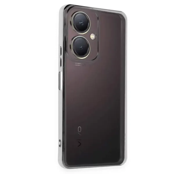 Vivo Y27 Kılıf Razer Lensli Silikon - Gümüş