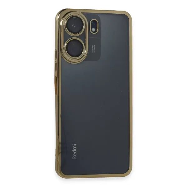 Xiaomi Redmi 13c Kılıf Razer Lensli Silikon - Gold