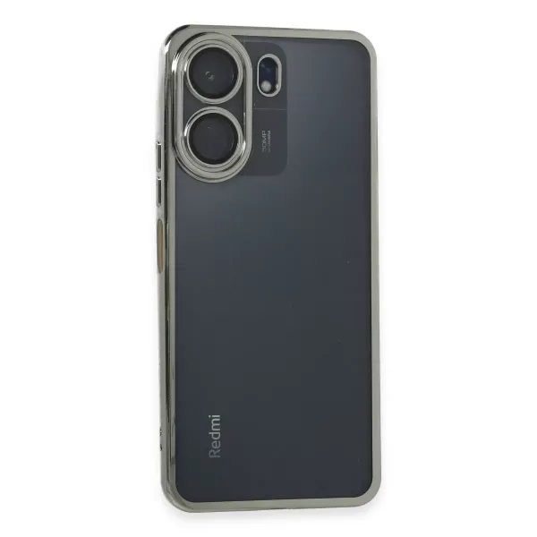 Xiaomi Redmi 13c Kılıf Razer Lensli Silikon - Gümüş