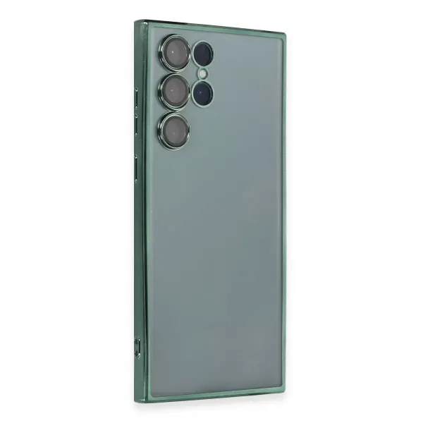 Samsung Galaxy S22 Ultra Kılıf Razer Lensli Silikon - Yeşil