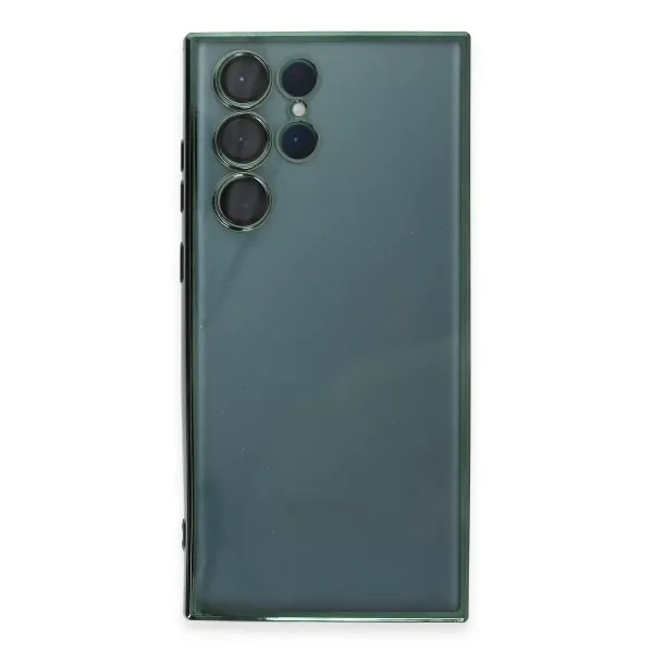Samsung Galaxy S22 Ultra Kılıf Razer Lensli Silikon - Yeşil