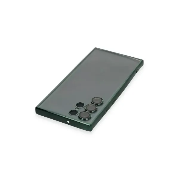 Samsung Galaxy S22 Ultra Kılıf Razer Lensli Silikon - Yeşil