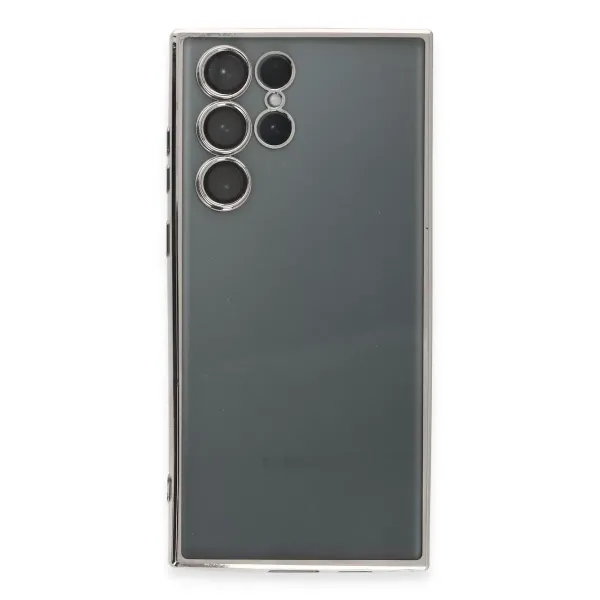 Samsung Galaxy S22 Ultra Kılıf Razer Lensli Silikon - Gümüş