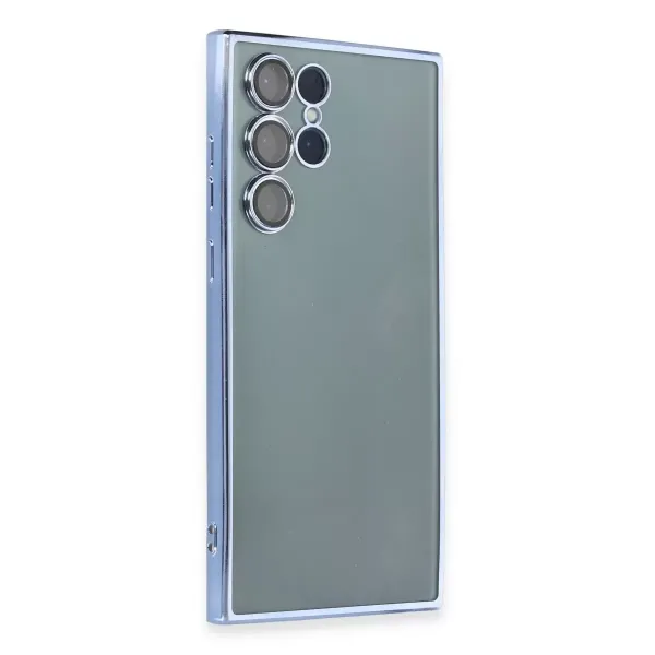 Samsung Galaxy S22 Ultra Kılıf Razer Lensli Silikon - Açık Mavi