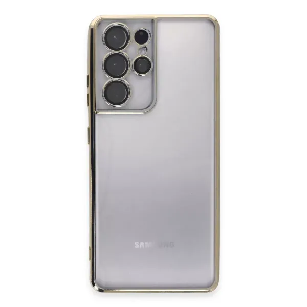 Samsung Galaxy S21 Ultra Kılıf Razer Lensli Silikon - Gold