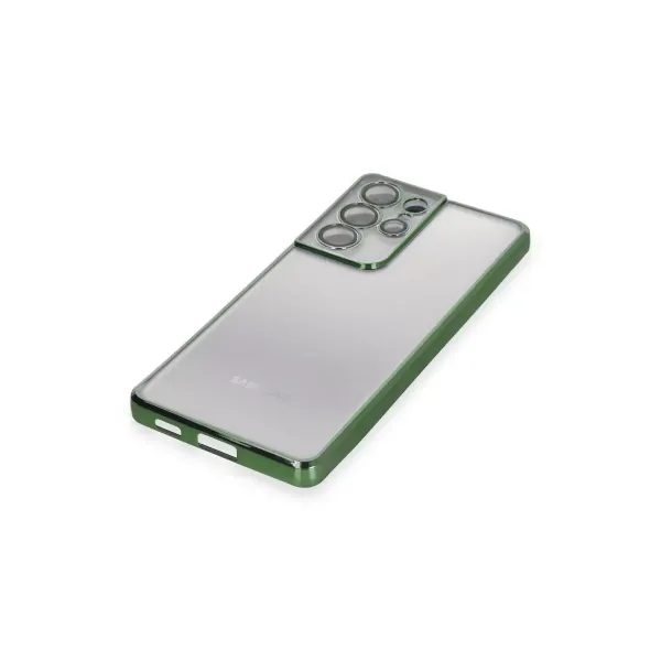 Samsung Galaxy S21 Ultra Kılıf Razer Lensli Silikon - Yeşil