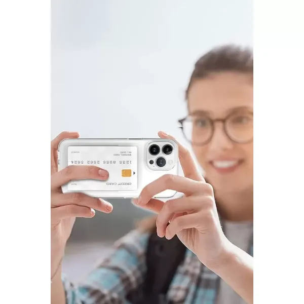 Apple İphone 15 Kılıf Kart Şeffaf Silikon - Şeffaf