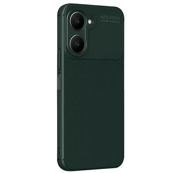 Vivo Y18 Kılıf Auto Focus Karbon Kapak - Koyu Yeşil