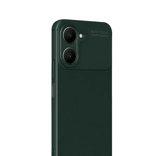Vivo Y18 Kılıf Auto Focus Karbon Kapak - Koyu Yeşil