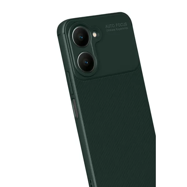 Vivo Y18 Kılıf Auto Focus Karbon Kapak - Koyu Yeşil