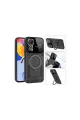 Xiaomi Redmi Note 11 Pro Kılıf Joy Lens Standlı Kapak - Koyu Yeşil