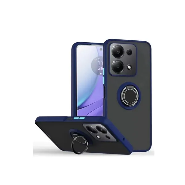 Xiaomi Redmi Note 13 Pro 5g Kılıf Montreal Yüzüklü Silikon Kapak - Lacivert