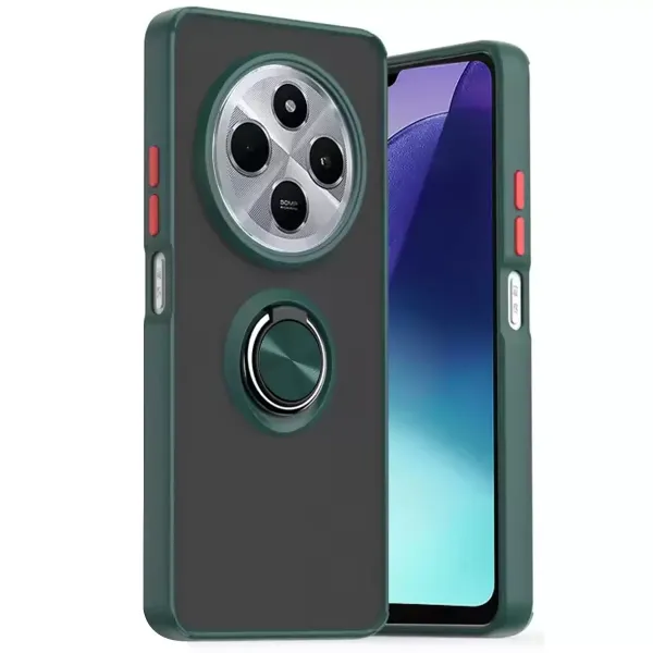Xiaomi Redmi 14c Kılıf Montreal Yüzüklü Silikon Kapak - Yeşil
