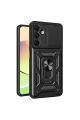 Samsung Galaxy A56 Kılıf Pars Lens Yüzüklü Silikon - Siyah