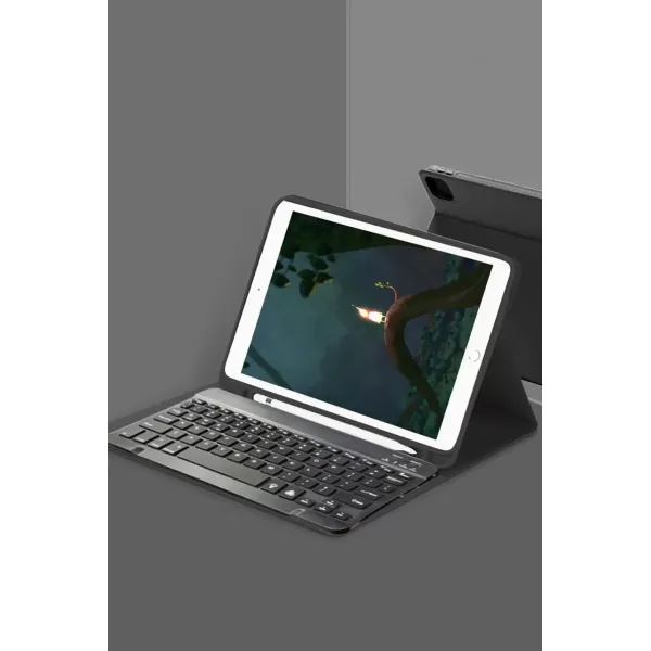 Samsung Galaxy X510 Tab S9 Fe 11 Kılıf Kc01 Smart Klavyeli Tablet Kılıfı - Siyah