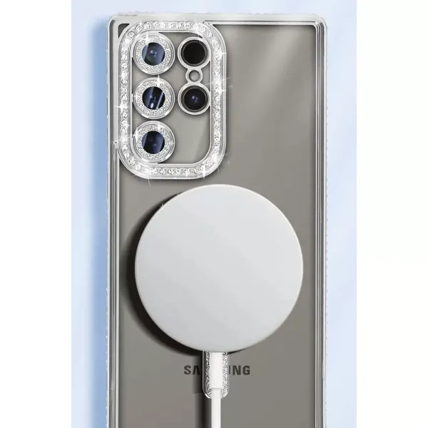 Samsung Galaxy S25 Ultra Kılıf Joke Simli Magneticsafe Kılıf - Mavi