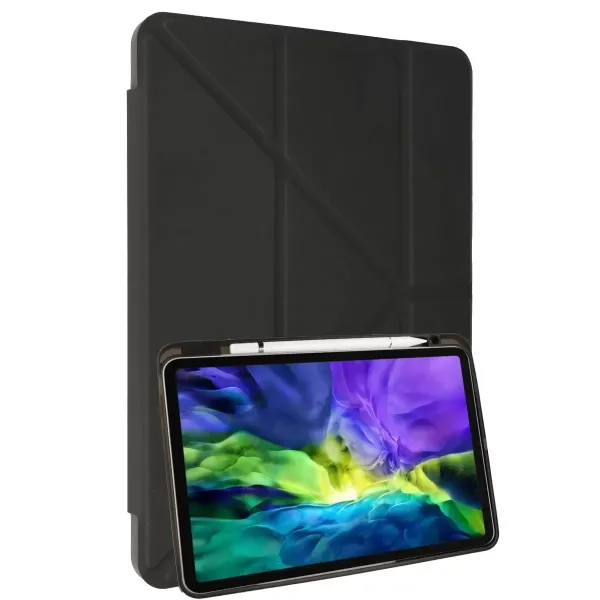 Apple İpad 2022 10.9 (10.nesil) Kılıf Kalemlikli Mars Tablet Kılıfı - Koyu Gri