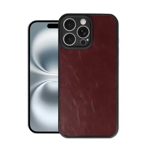 Apple İphone 16 Pro Max Kılıf Aras Deri Kapak - Bordo