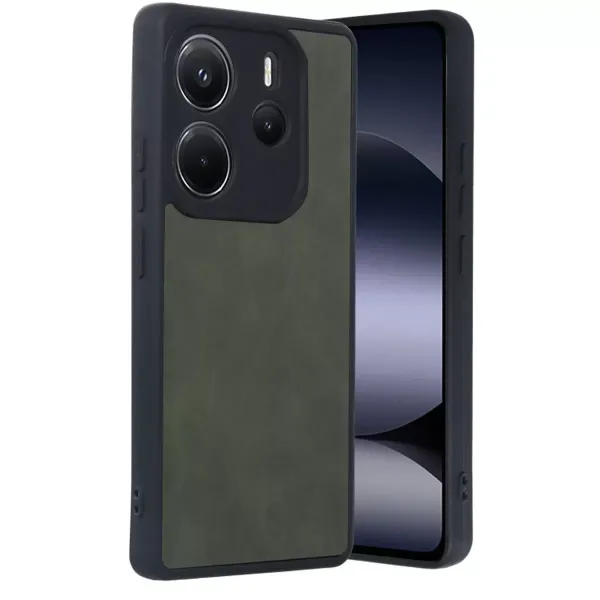 Xiaomi Redmi Note 14 4g Kılıf Aras Deri Kapak - Koyu Yeşil