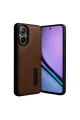 Realme 12 Lite Kılıf Sara Kartvizitli Deri Kılıf - Taba