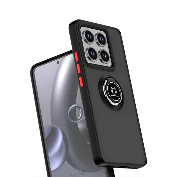 Xiaomi Mi 14t Pro Kılıf Montreal Yüzüklü Silikon Kapak - Siyah