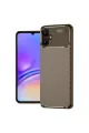 Samsung Galaxy A06 Kılıf Auto Focus Karbon Kapak - Kahverengi