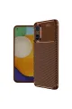 Realme 12 Lite Kılıf Auto Focus Karbon Kapak - Kahverengi