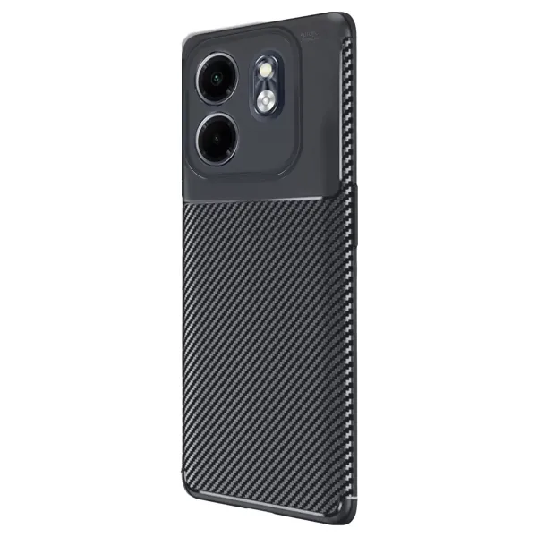 İnfinix Smart 9 Kılıf Auto Focus Karbon Kapak - Siyah