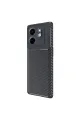 İnfinix Smart 9 Kılıf Auto Focus Karbon Kapak - Siyah
