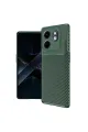 İnfinix Smart 9 Kılıf Auto Focus Karbon Kapak - Koyu Yeşil