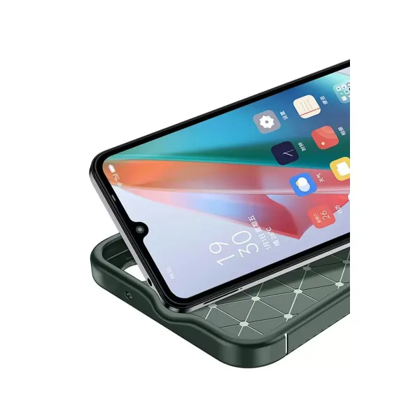 İnfinix Smart 9 Kılıf Auto Focus Karbon Kapak - Koyu Yeşil